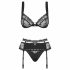 Obsessive Heartina - Lingerie Set (Black) 