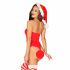 Obessive Kissmas - Halterneck Bodysuit Set (Red) 