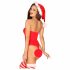 Obessive Kissmas - Halterneck Bodysuit Set (Red) 