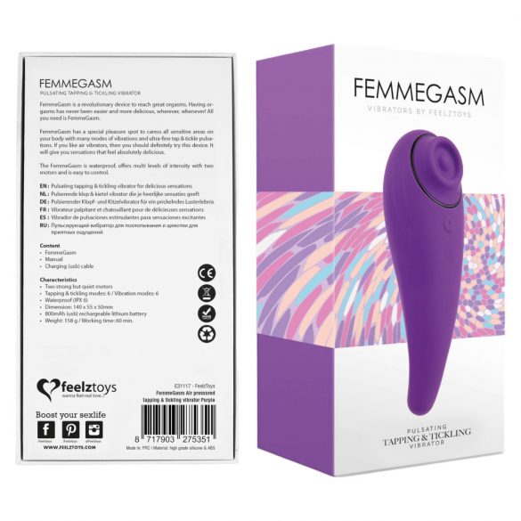 FEELZTOYS Femmegasm - Rechargeable 2in1 Clitoral Vibrator (Purple) 