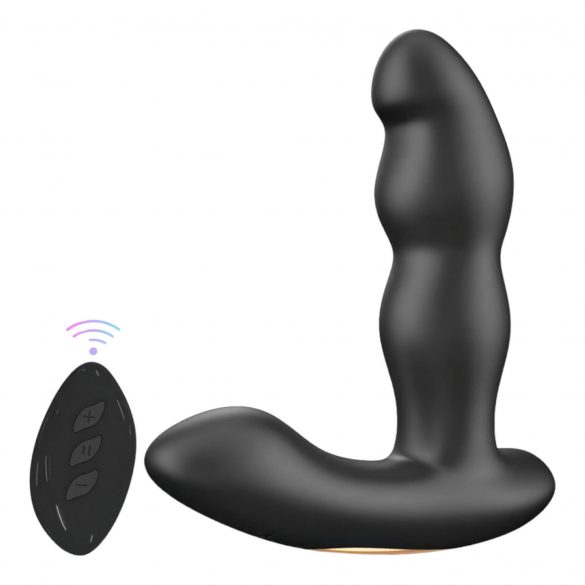 Aixiasia Hiross - Rechargeable, Radio-Controlled Rotating Anal Vibrator (Black) 