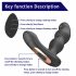 Aixiasia Hiross - Rechargeable, Radio-Controlled Rotating Anal Vibrator (Black) 