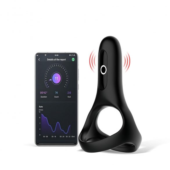 Magic Motion Rise - Smart Rechargeable Vibrating Cock Ring (Black) 